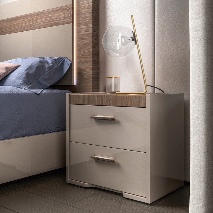NORA Rope Taupe Walnut Nightstand - Status Italy