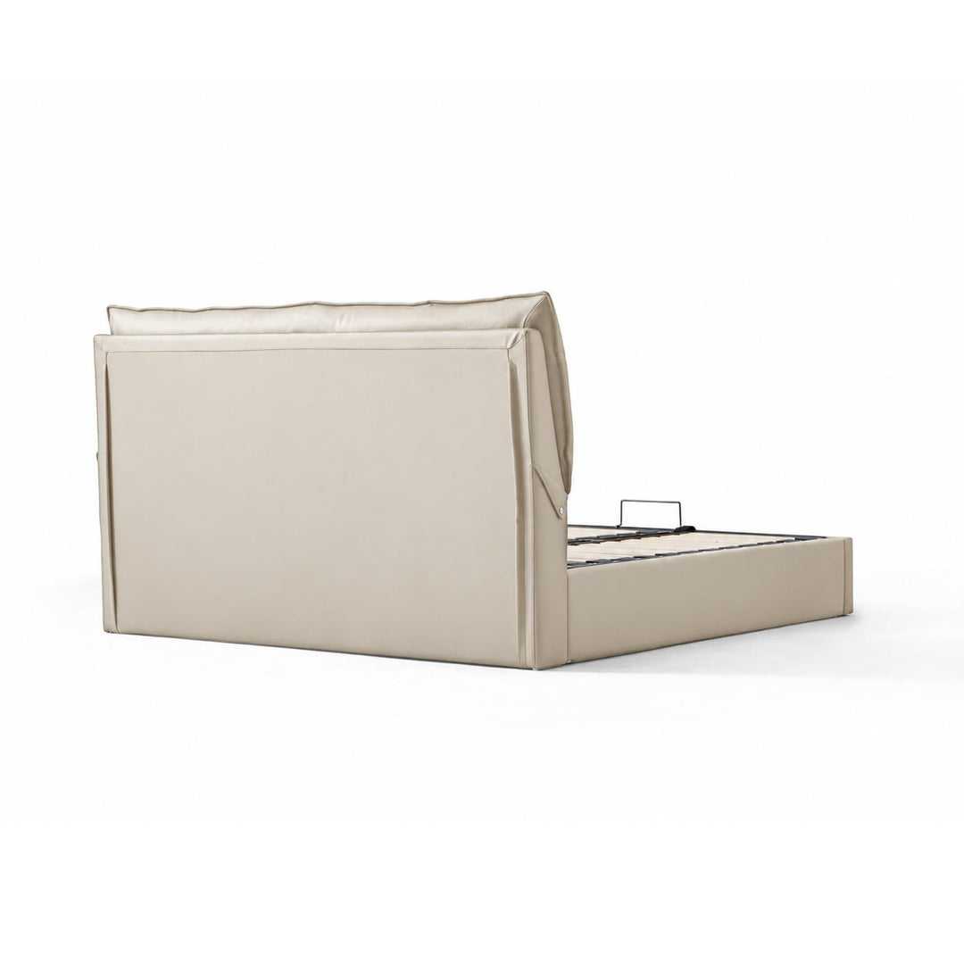 MIRKO Leather Lift-Up Storage Bed