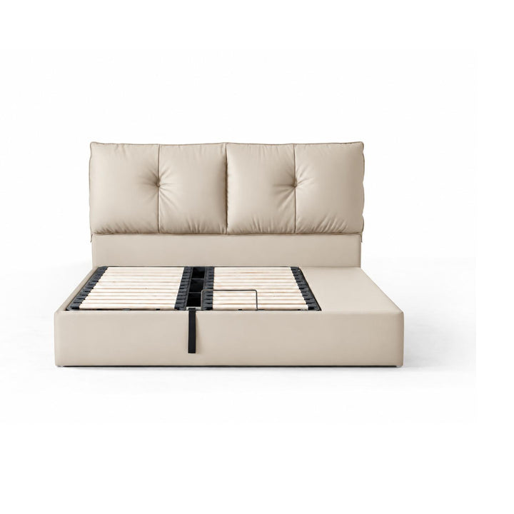 MIRKO Leather Lift-Up Storage Bed