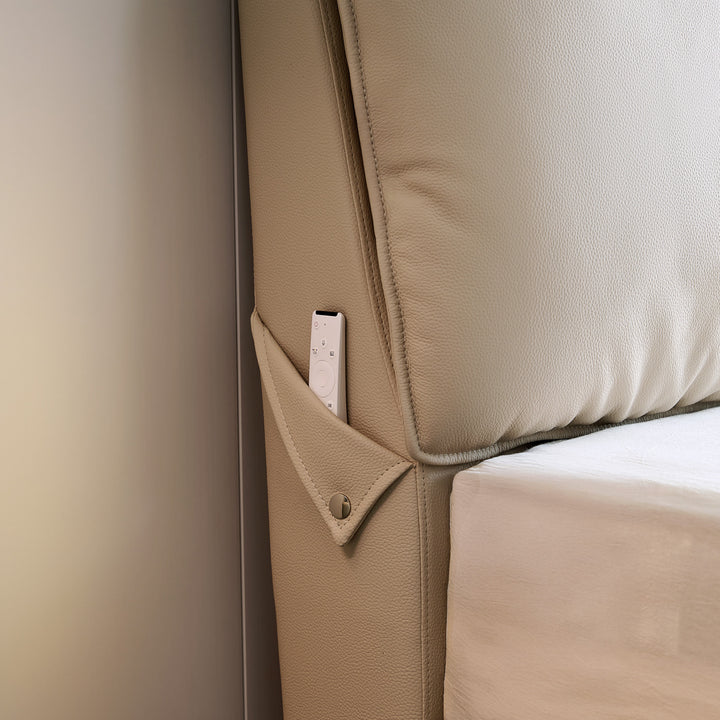 MIRKO Leather Lift-Up Storage Bed