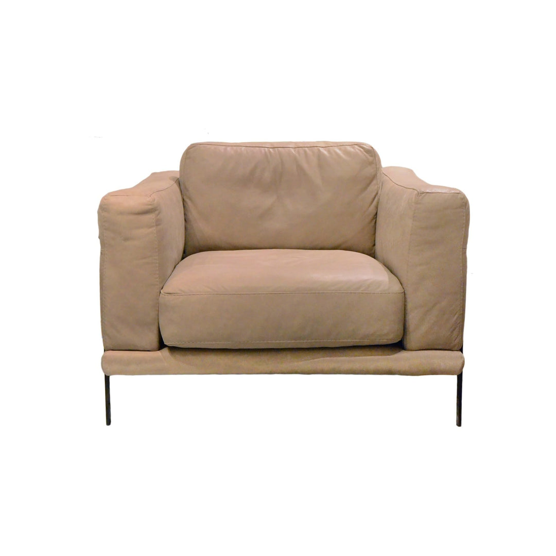 PERRY Full Natural Leather 1 Seater Sofa - Corium Italia