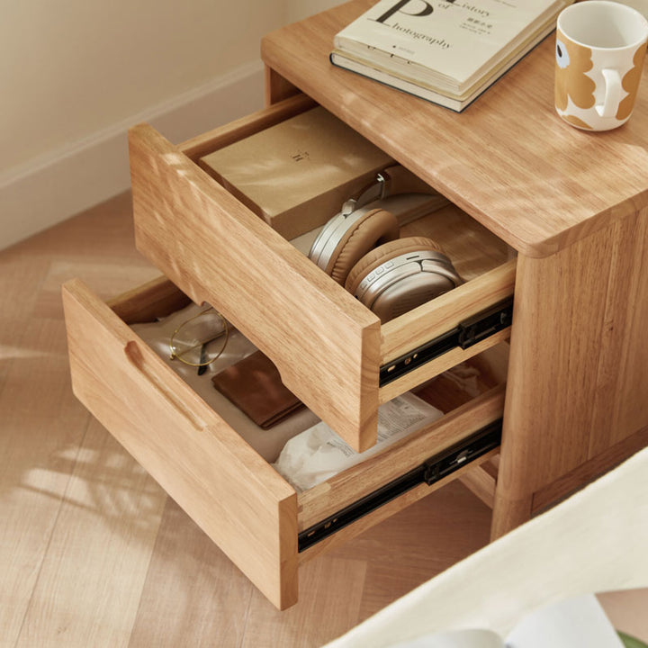 LISANDRO Minimal, Solid Wooden Nightstand