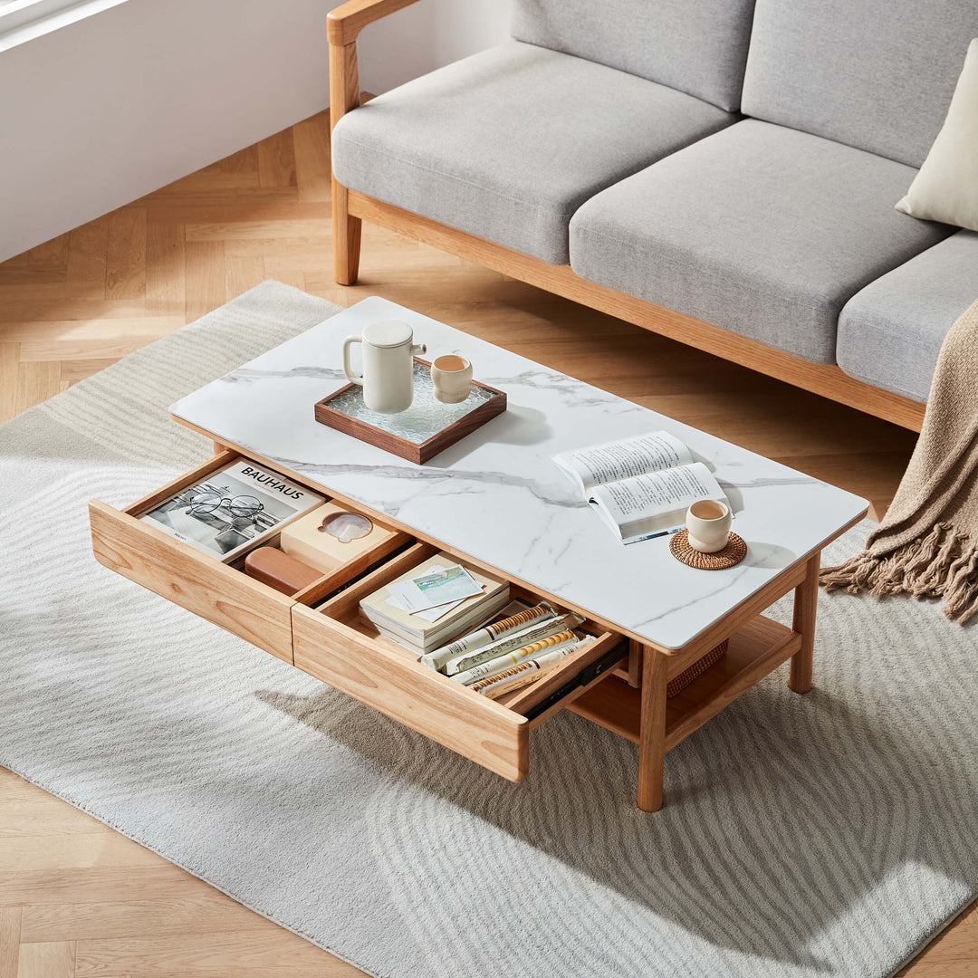LAYLA Wooden And Ceramic Coffee Table