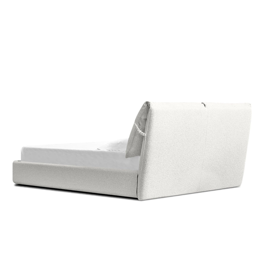 PLUME King Oat White Fabric Bed