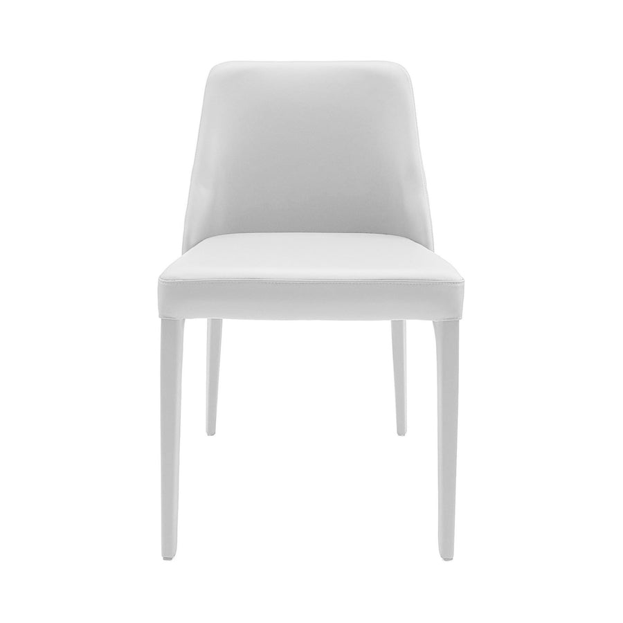 POLLY Full Leather Dining Chair - Bellini White
