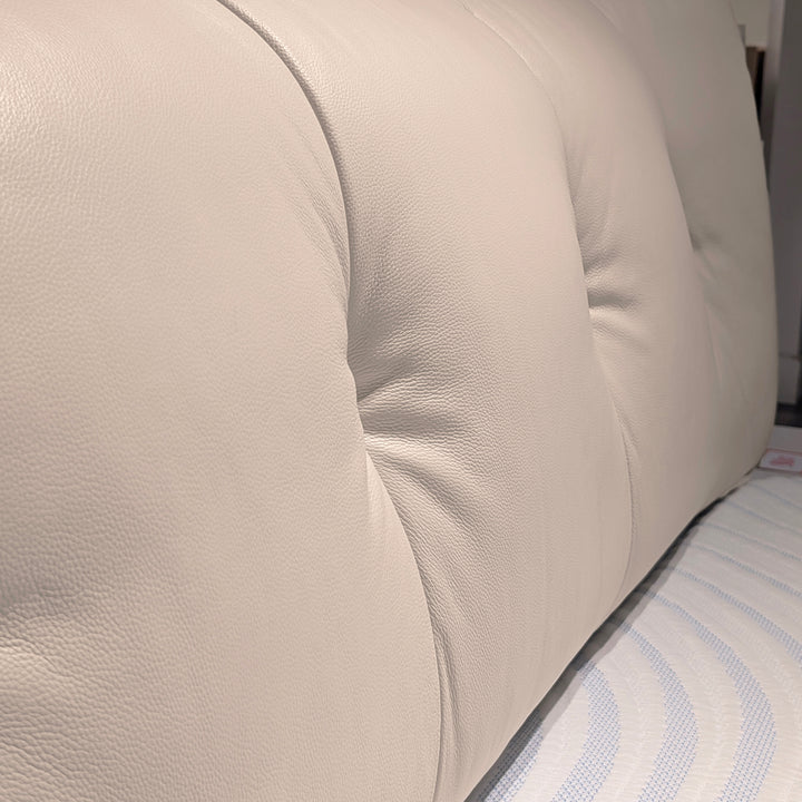 MAEVA Underlit Floating Beige Leatherette Platform Bed