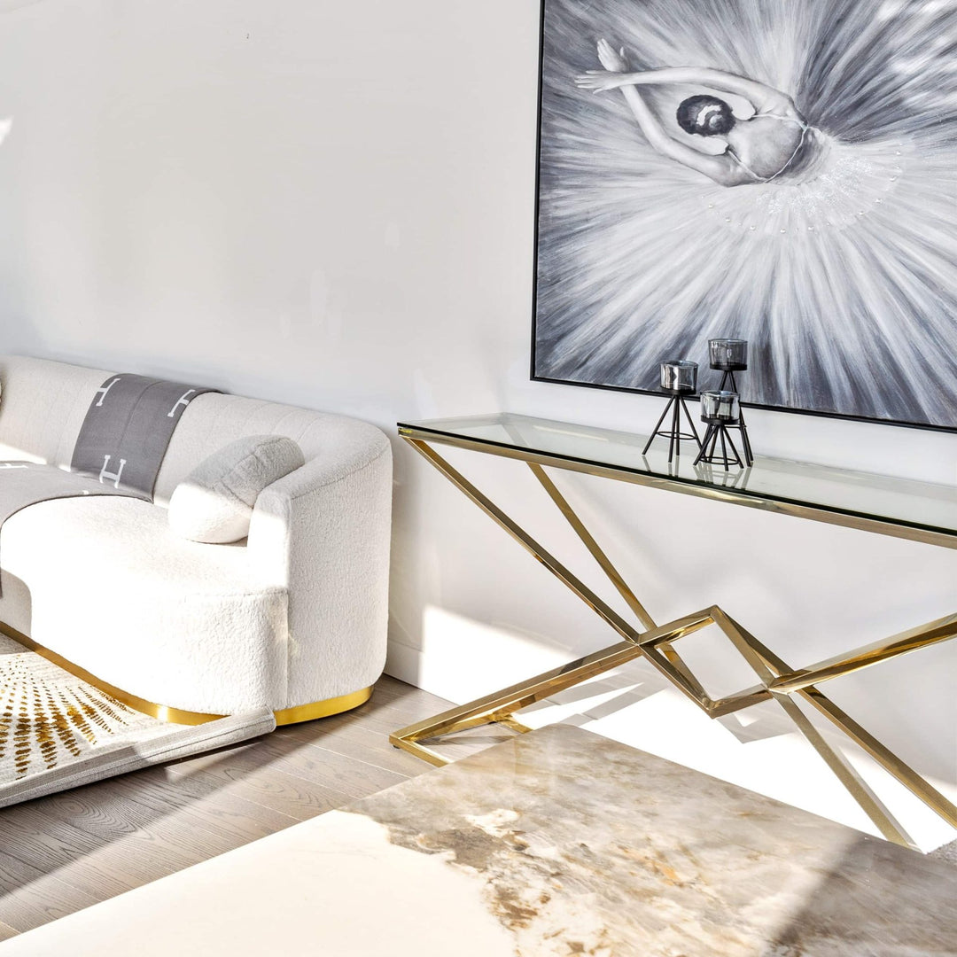 DOHA Tempered Glass Console Table