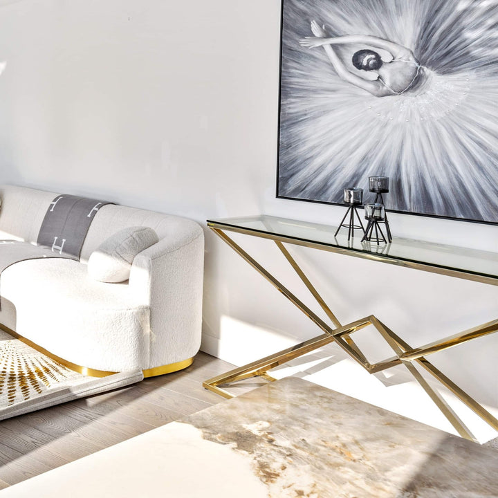 DOHA Tempered Glass Console Table