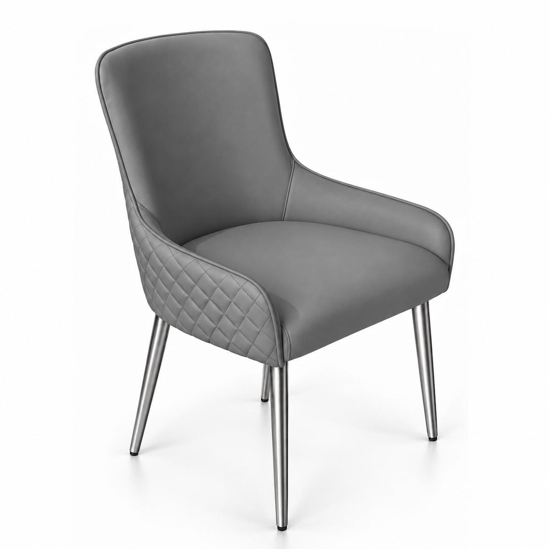 BRENT Diamond Stitch Dining Chair Gray