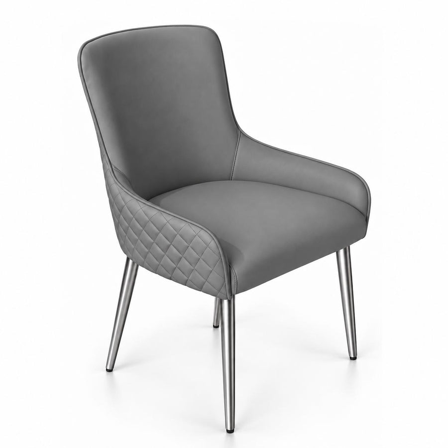 BRENT Diamond Stitch Dining Chair Gray