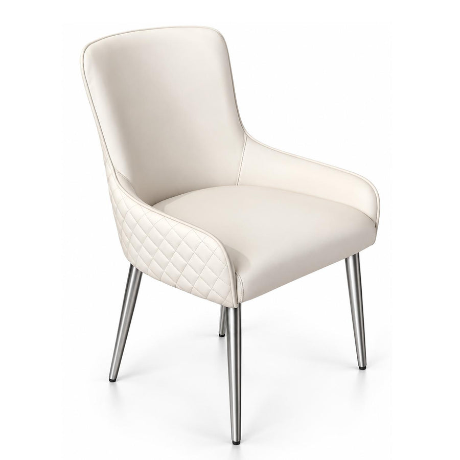 BRENT Diamond Stitch Dining Chair White