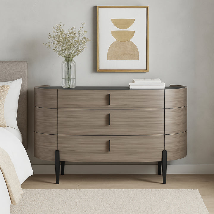 BROOKS Two Tone Modern Curved Dresser Dresser
