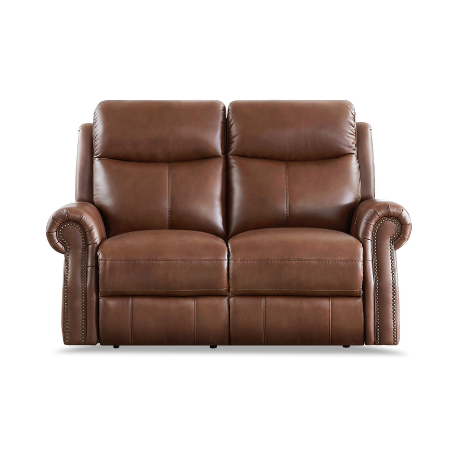 ROYCE Brown Leather Reclining Sofa Collection 2 Seater