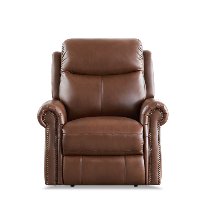ROYCE Brown Leather Reclining Sofa Collection 1 Seater
