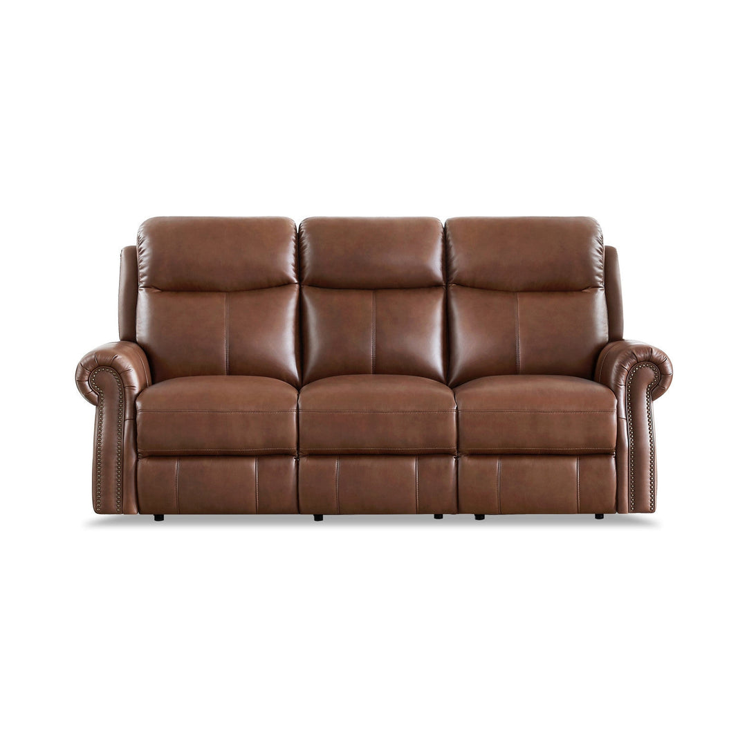 ROYCE Brown Leather Reclining Sofa Collection 3 Seater