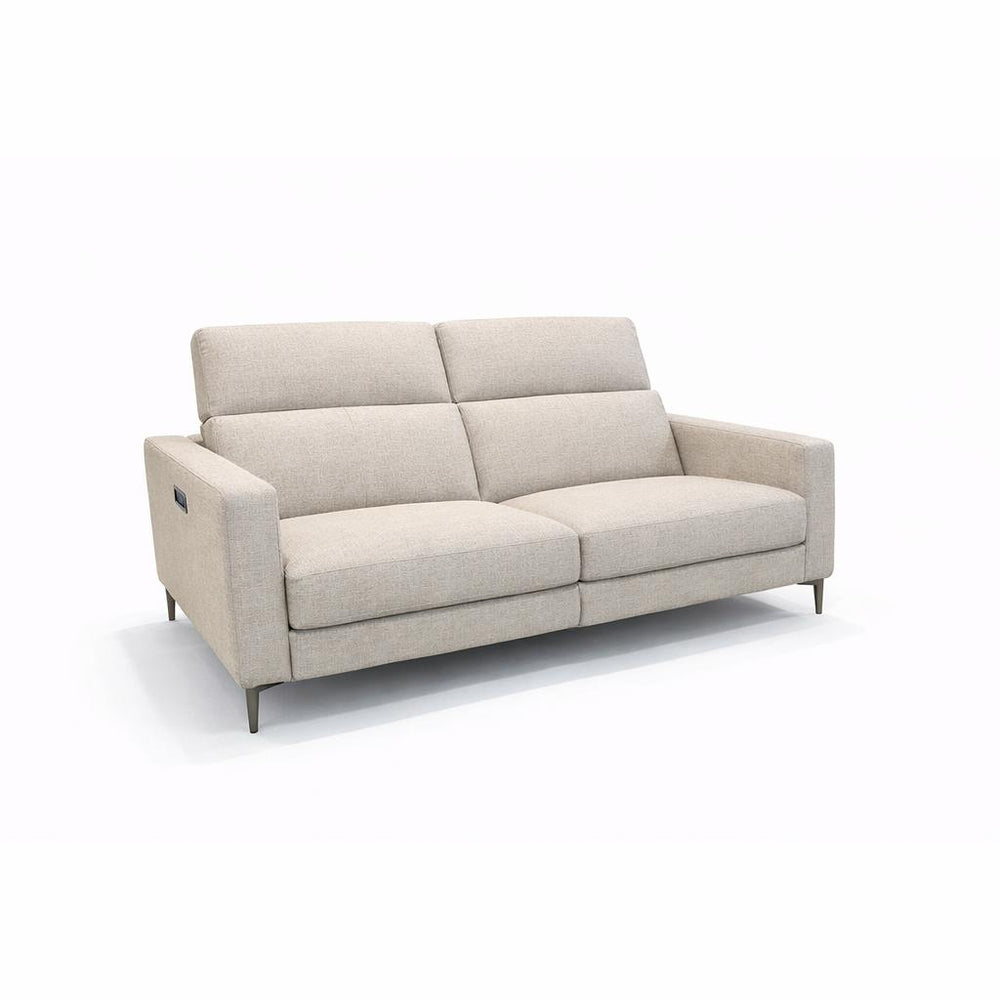 DOVER Dual Power Motion Loveseat Light Grey Fabric