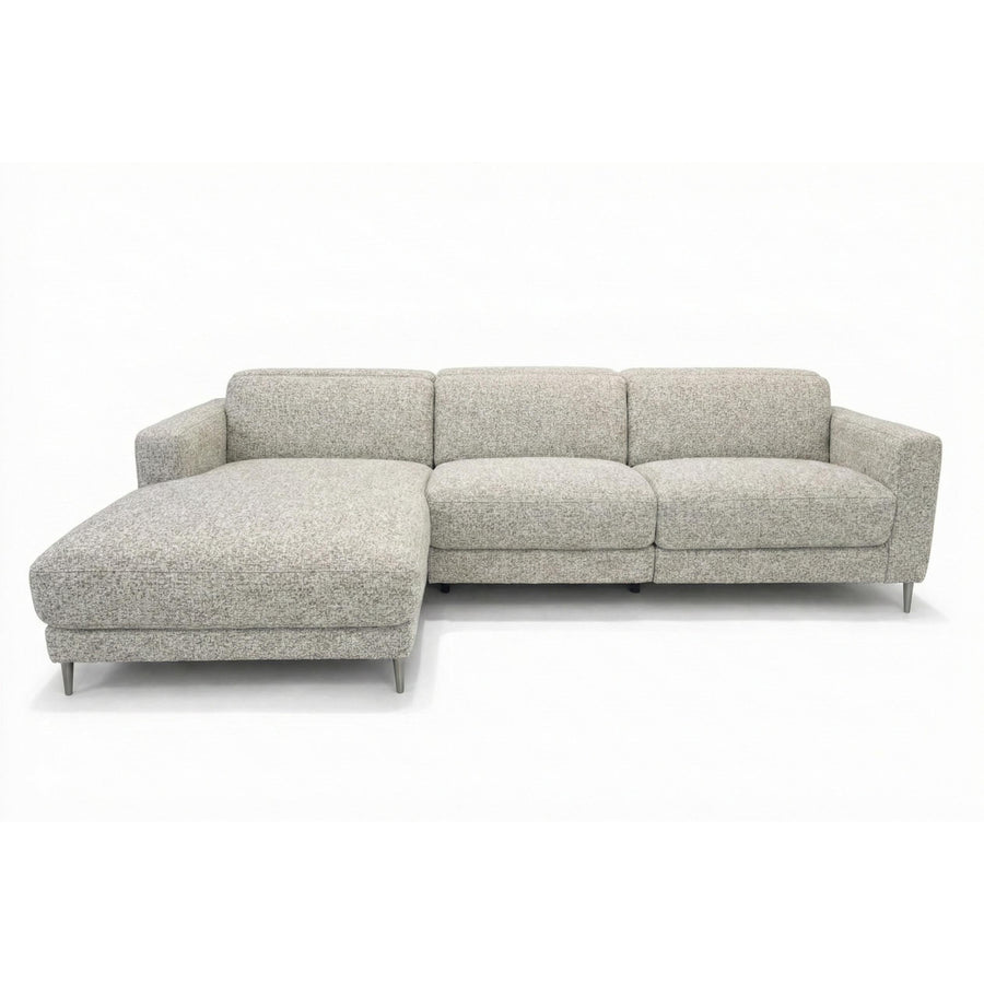 DOVER Power Motion Reclining Sectional Fabric Sofa Mink Left