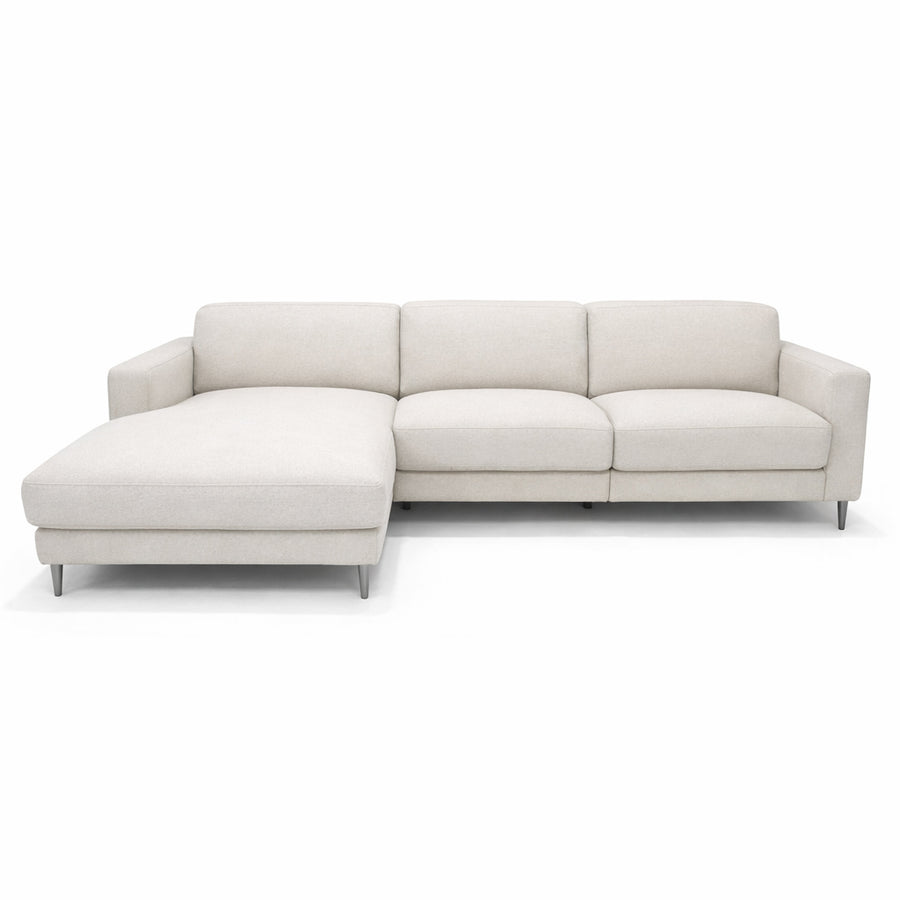 DOVER Power Motion Reclining Sectional Fabric Sofa Light Grey Left