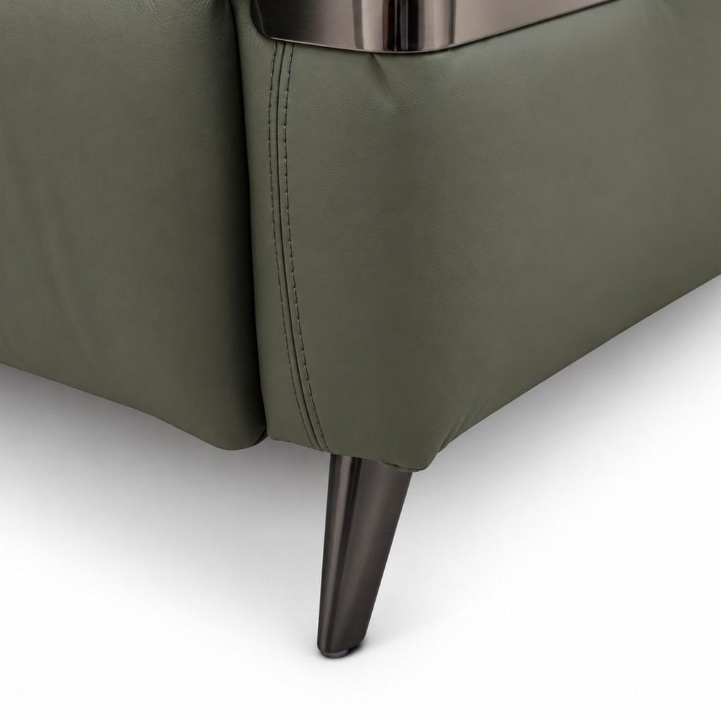 ALARIC Dark Olive Leather Sofa