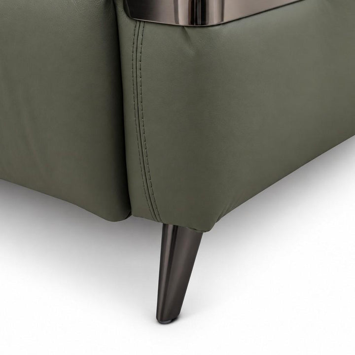 ALARIC Dark Olive Leather Sofa