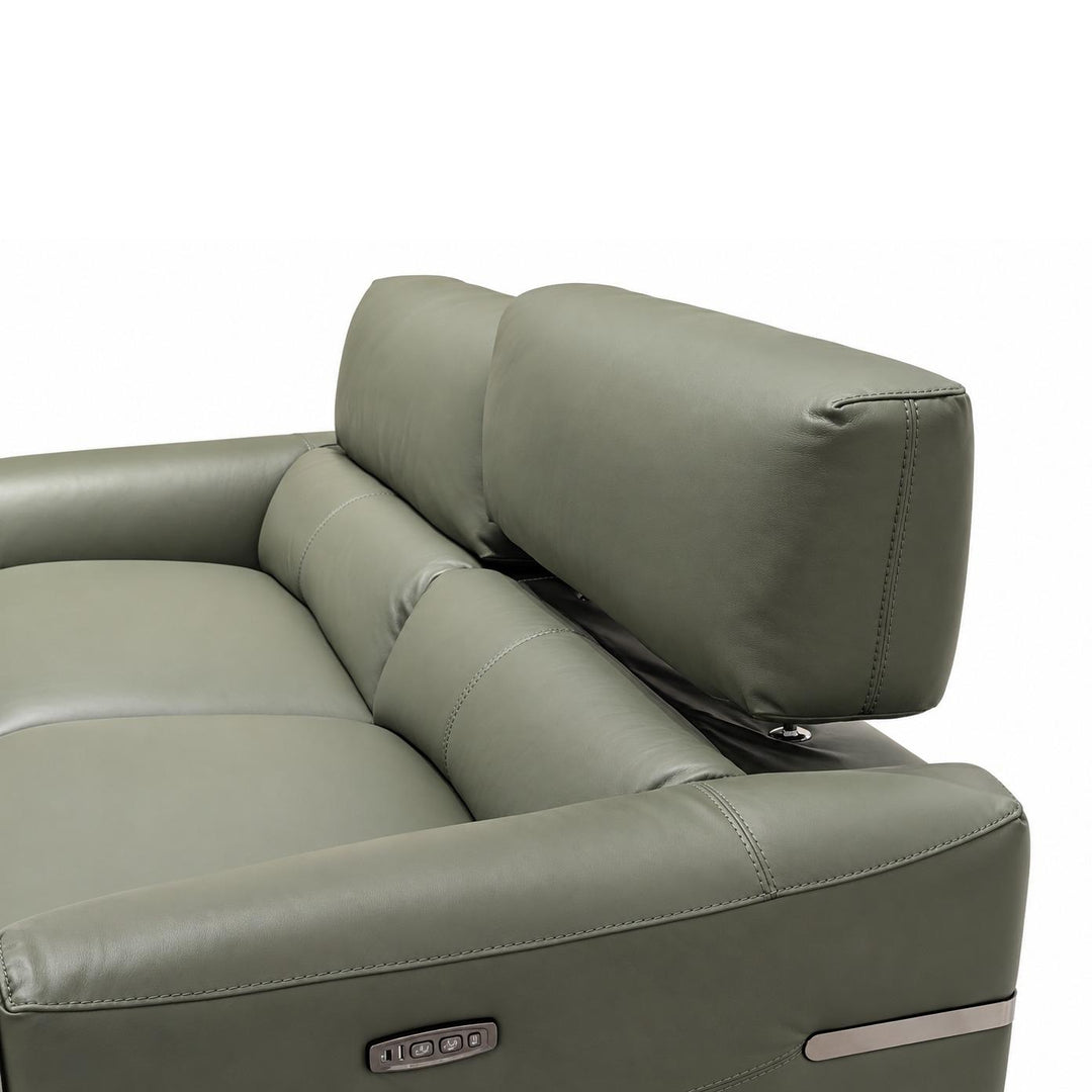 ALARIC Dark Olive Leather Sofa