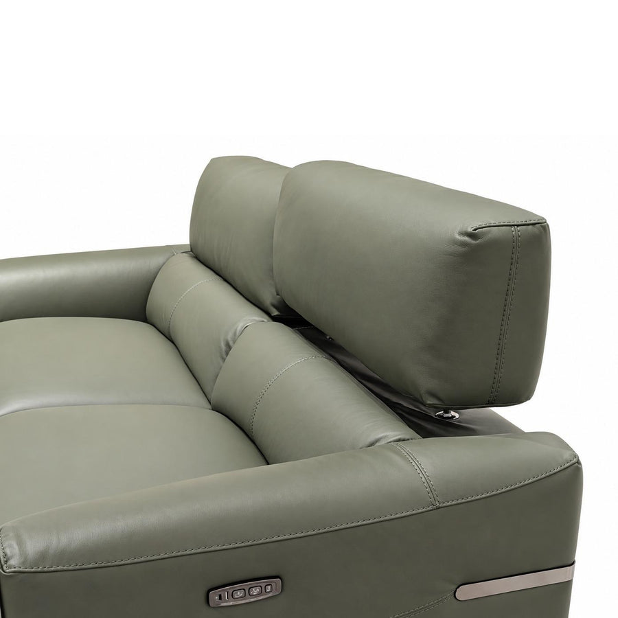 ALARIC Dark Olive Leather Sofa