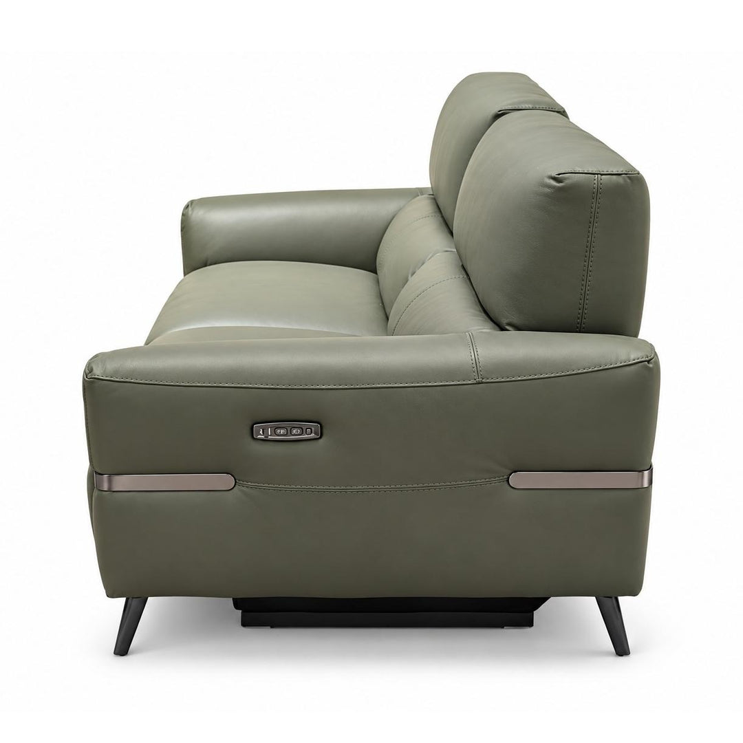 ALARIC Dark Olive Leather Sofa