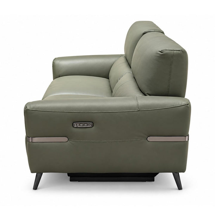 ALARIC Dark Olive Leather Sofa