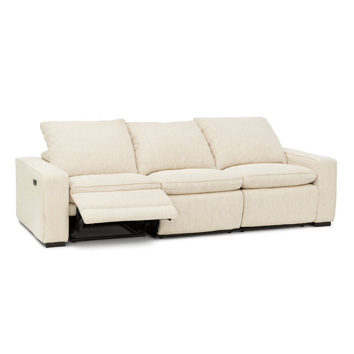 ELDRIC Beige Fabric Power Reclining Sofa