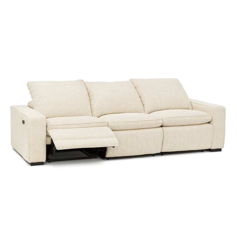 ELDRIC Beige Fabric Power Reclining Sofa