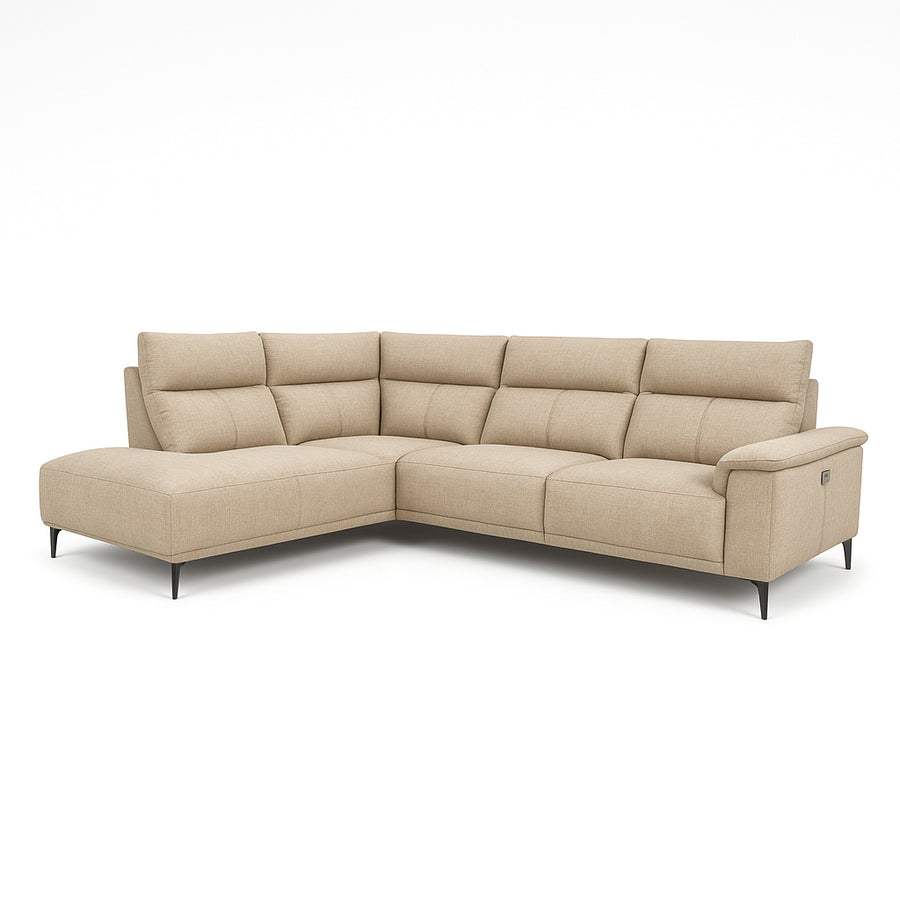 SERAPHINE Modern Beige Fabric Power Motion Sectional Sofa