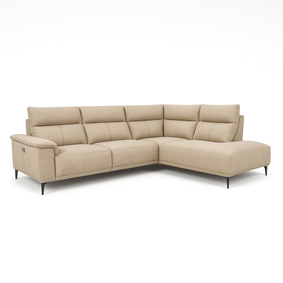 SERAPHINE Modern Beige Fabric Power Motion Sectional Sofa