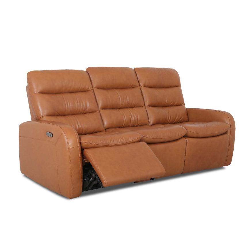 IVANO Luxurious 3-Seater Leather Power Recliner Sofa