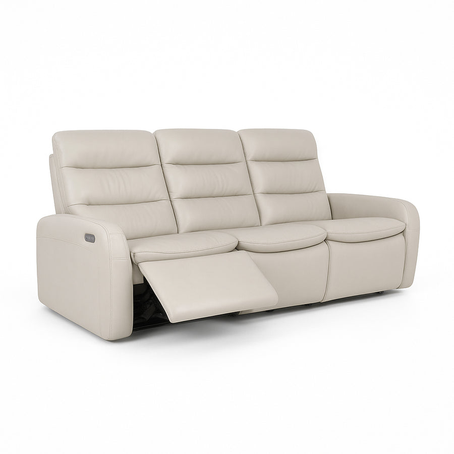 IVANO Luxurious 3-Seater Leather Power Recliner Sofa