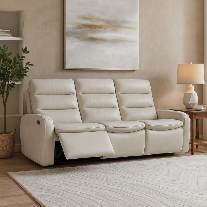 IVANO Luxurious 3-Seater Leather Power Recliner Sofa