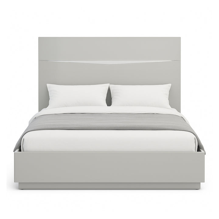 MIRELLE Queen Light Grey Storage Bed