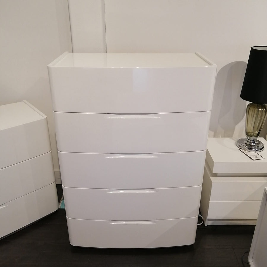 ANGELA White 5-Drawer Chest