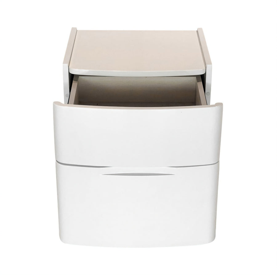 ANGELA Gloss White Nightstand