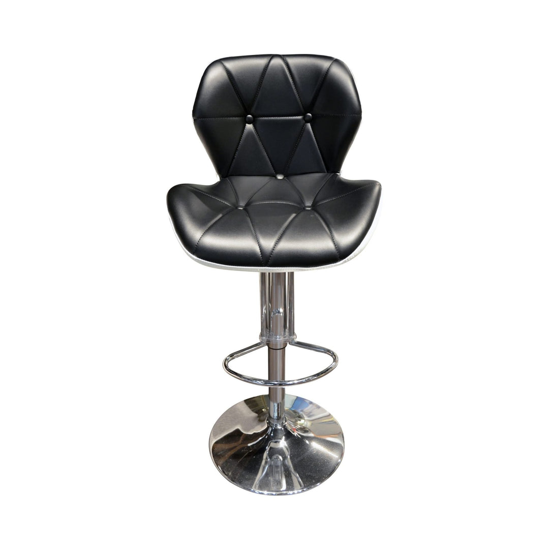 PHILLY Tufted Leather Bar Stool Black & White