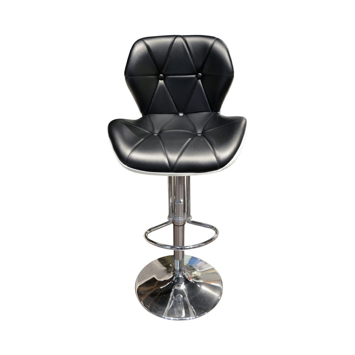 PHILLY Tufted Leather Bar Stool Black & White