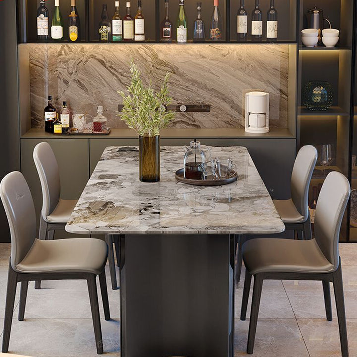 KELLAN Brown Natural Marble Dining Table