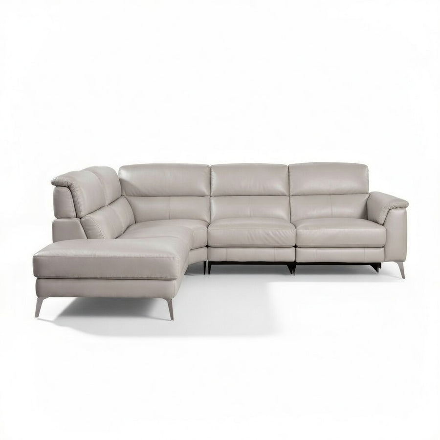 JENNY Power Motion Sectional Leather Left Grey