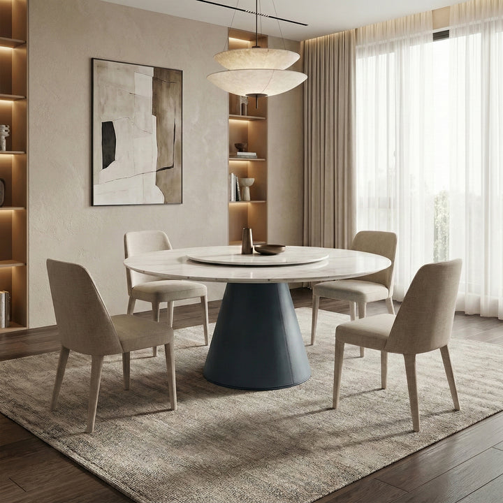 FLORA Grey Faux Marble Dining Table