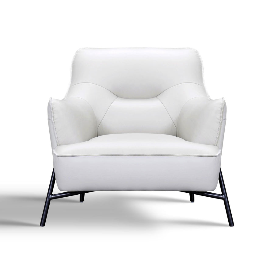 CALLIE Leather 1 Seater Sofa White