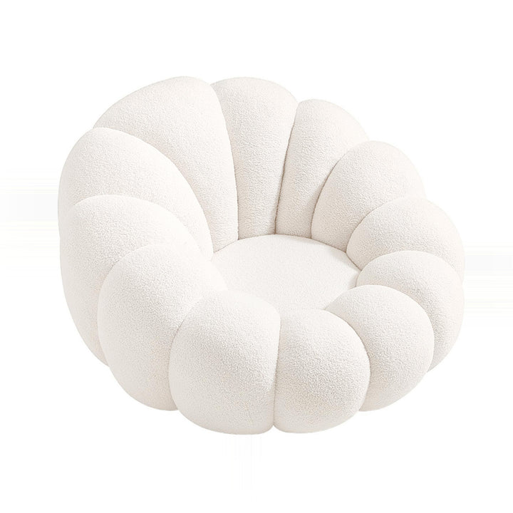 DEEPAK Velvet Pumpkin Chair with Ottoman