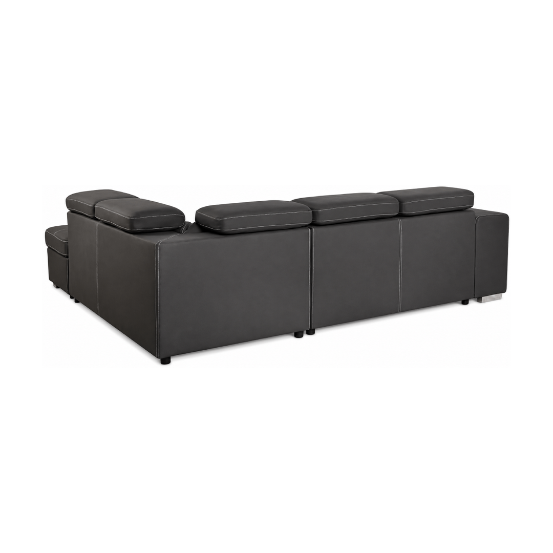 FEDERICA Dark Grey Fabric Sectional Sofabed