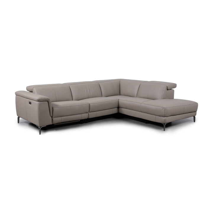 ANDERSON Taupe Leather Sectional Sofa