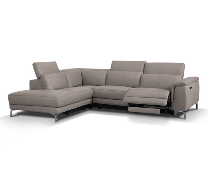 ANDERSON Taupe Leather Sectional Sofa