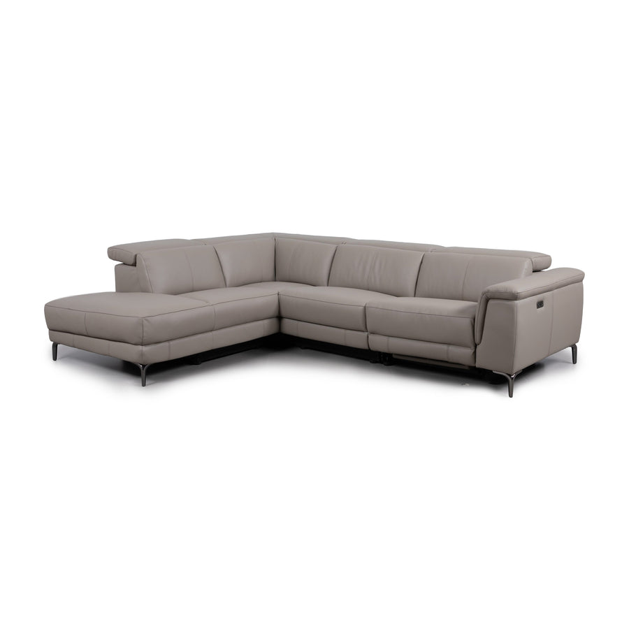 ANDERSON Taupe Leather Sectional Sofa