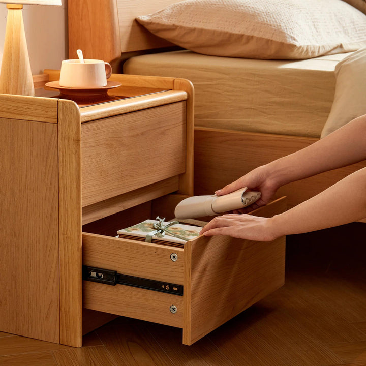 AVIANA Compact Glass Top Nightstand